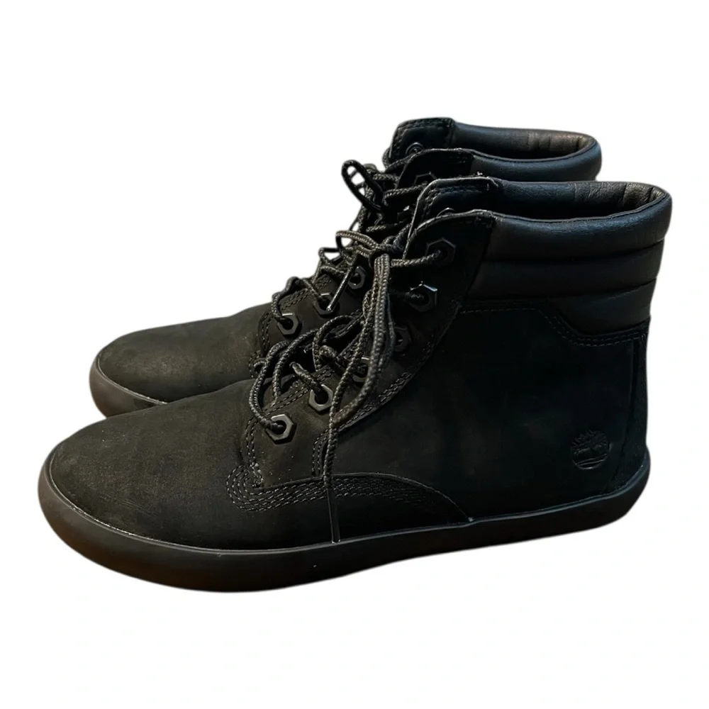 Timberland Ortholite Black Dausette Leather Lace-up Sneaker Booties Size 5.5